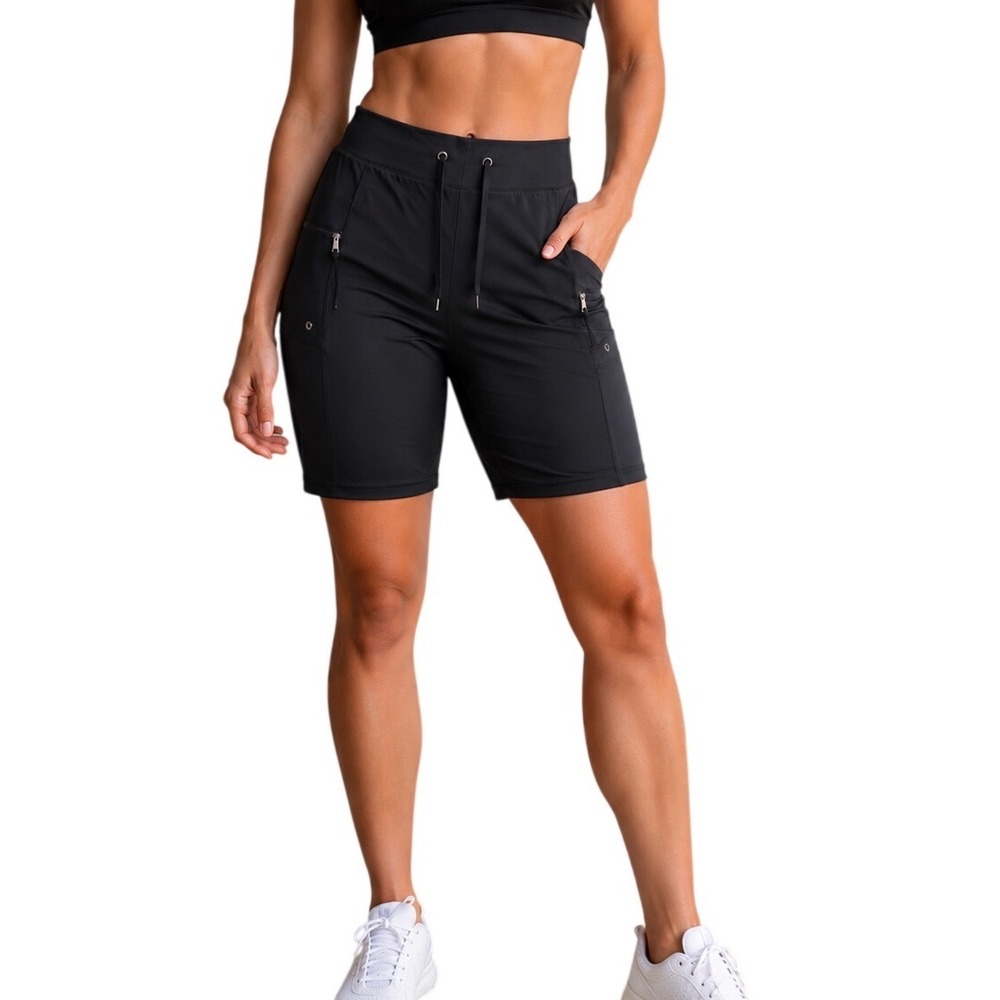 Arcweg Athletic Shorts Women 2XL Black‎ Drawstring Zipper Pockets  Hiking